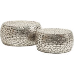 Kare Coffee Table Pebbles Deluxe Silver (2set) 3