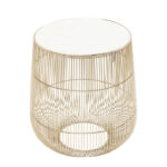 KARE Side Table Beam White Marble Brass d32cm
