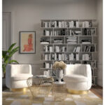 KARE Side Table Beam White Marble Brass d32cm - Image 2