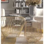 KARE Side Table Beam White Marble Brass d32cm - Image 3