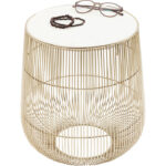 KARE Side Table Beam White Marble Brass d32cm - Image 8