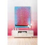 Canvas Picture Flower Boat Blue Pink 80x100cm (2)