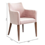 Kare Armrest Chair Mode Velvet Mauve 9