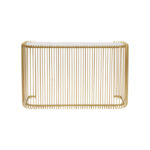 KARE Console Wire Glass Marble Gold 142x89cm