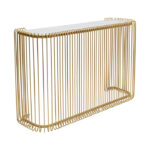 KARE Console Wire Glass Marble Gold 142x89cm_1