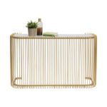 KARE Console Wire Glass Marble Gold 142x89cm_2