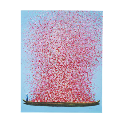 KARE Picture Touched Flower Boat Blue Pink 80x100cm