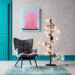 Canvas Picture Flower Boat Blue Pink 80x100cm - Image 5