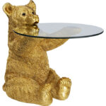 Kare Side Table Animal Bear Gold D40cm 4