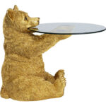Kare Side Table Animal Bear Gold D40cm 5