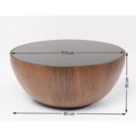 Coffee table tear drops walnut Ø80cm (13)