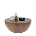 Coffee table tear drops walnut Ø80cm