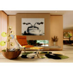Coffee table tear drops walnut Ø80cm (4)