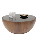 Coffee table tear drops walnut Ø80cm (9)