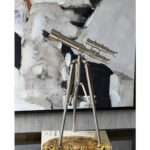 Деко објект телескоп Сребрен часовник 49cm