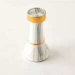 Deco chess rook white gold 19cm (1)