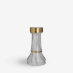 Deco chess rook white gold 19cm