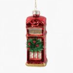 Glass Lantern Xmas Telephone Booth 12cm (3)