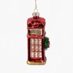 Glass Lantern Xmas Telephone Booth 12cm (4)