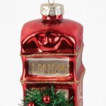 Glass Lantern Xmas Telephone Booth 12cm (5)