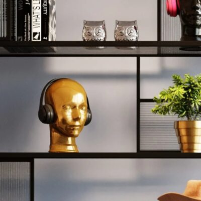 Headphone Mount Gold Metallic (2)