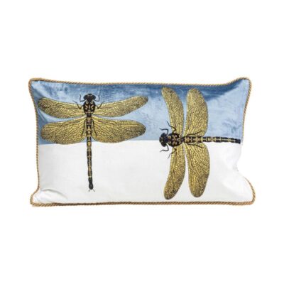 KARE Cushion Glitter Dragonfly White 50x30cm