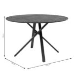 Dinner table Cerco MDF black D120x75cm - Image 4