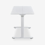 Height adjustable work desk Carlo White- plywood with metal legs