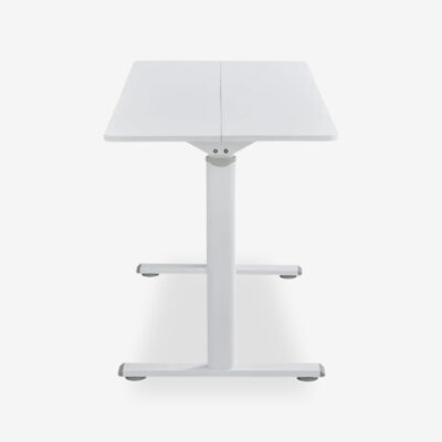 Height adjustable work desk Carlo White- plywood with metal legs