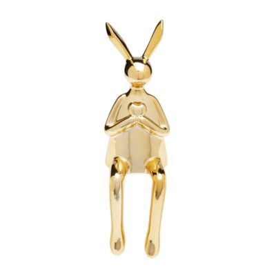 KARE Deco Figurine Sitting Rabbit Heart Gold 29cm