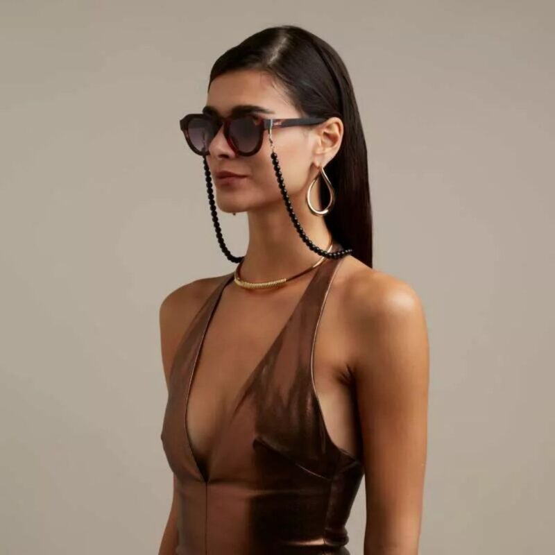 Okkia Glasses Chain Black Beads - Image 2