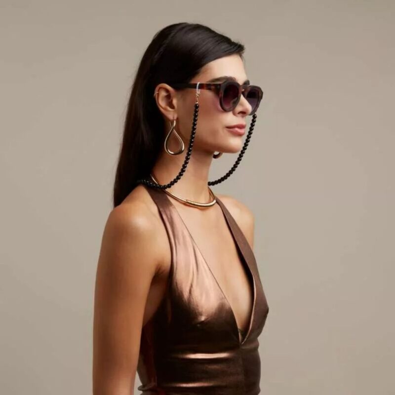 Okkia Glasses Chain Black Beads - Image 4