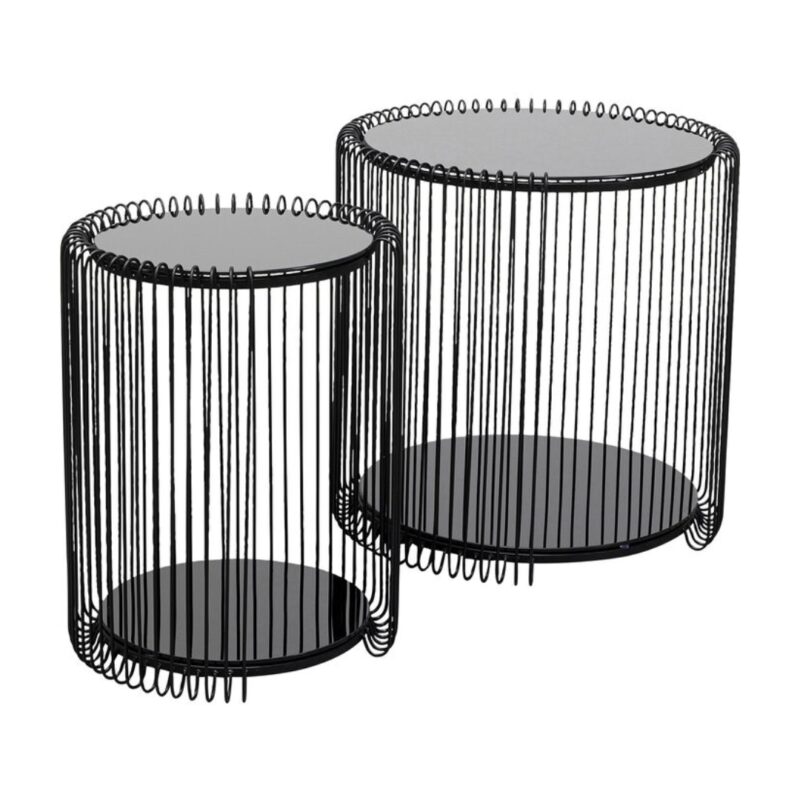 Kare Side Table Wire Double Black (2 Set) (7)