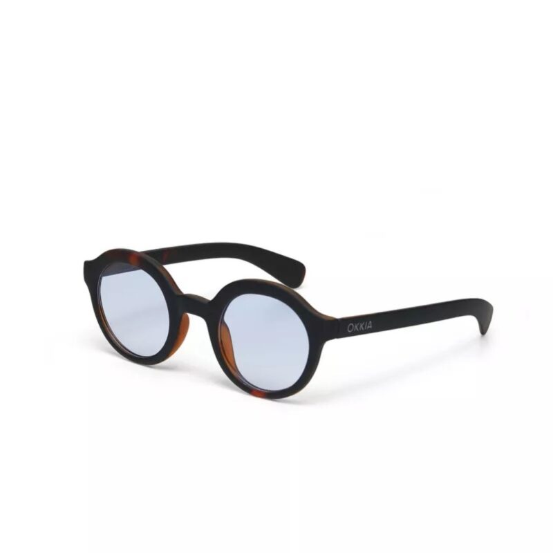 LAURO ROUND Black & Havana (blue lens) OK031B3H-BL (5)