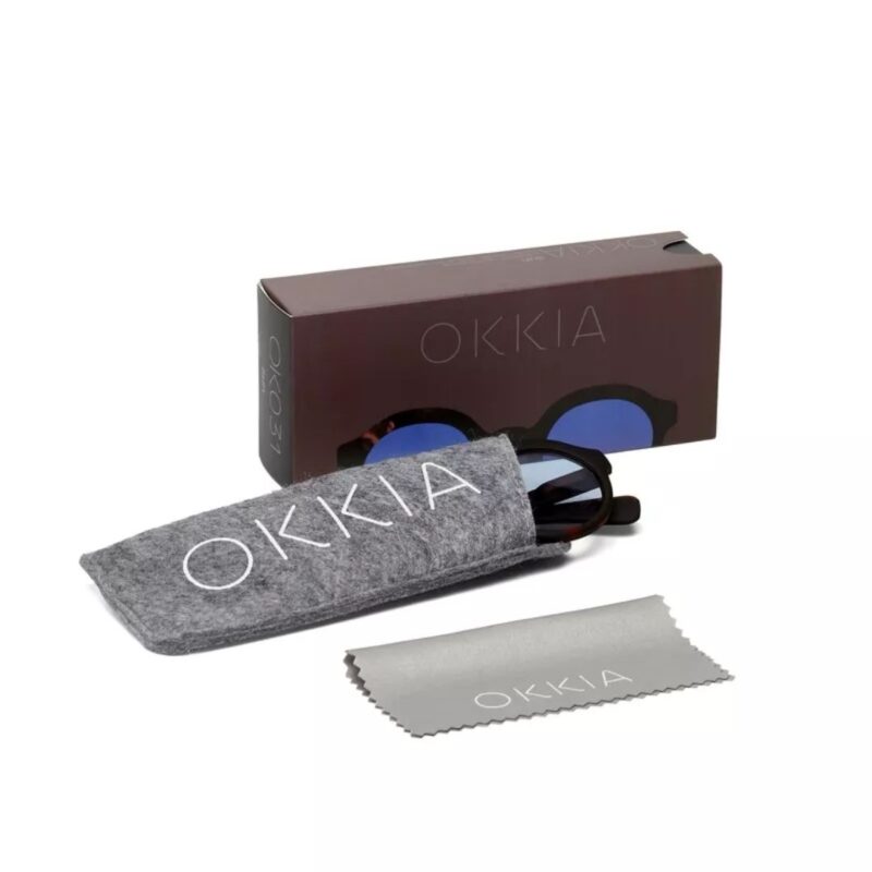 LAURO ROUND Black & Havana (blue lens) OK031B3H-BL (8)