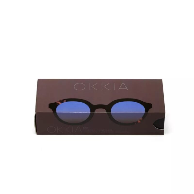 LAURO ROUND Black & Havana (blue lens) OK031B3H-BL (9)