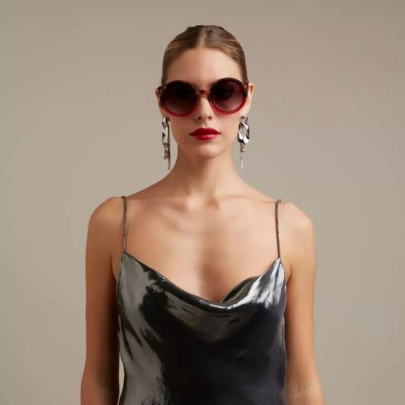 Okkia Sunglasses Monica Round Havana Pink - Image 2