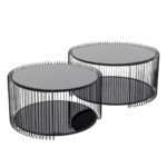 Kare Coffee Table Wire Double Black 2 Set (5)