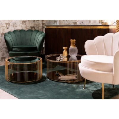Kare coffee table wire double brass 2 set (10)