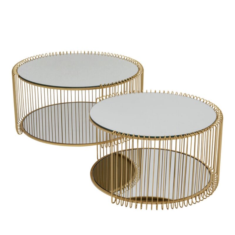 KARE Coffee Table Wire Double Brass 2_Set (11)