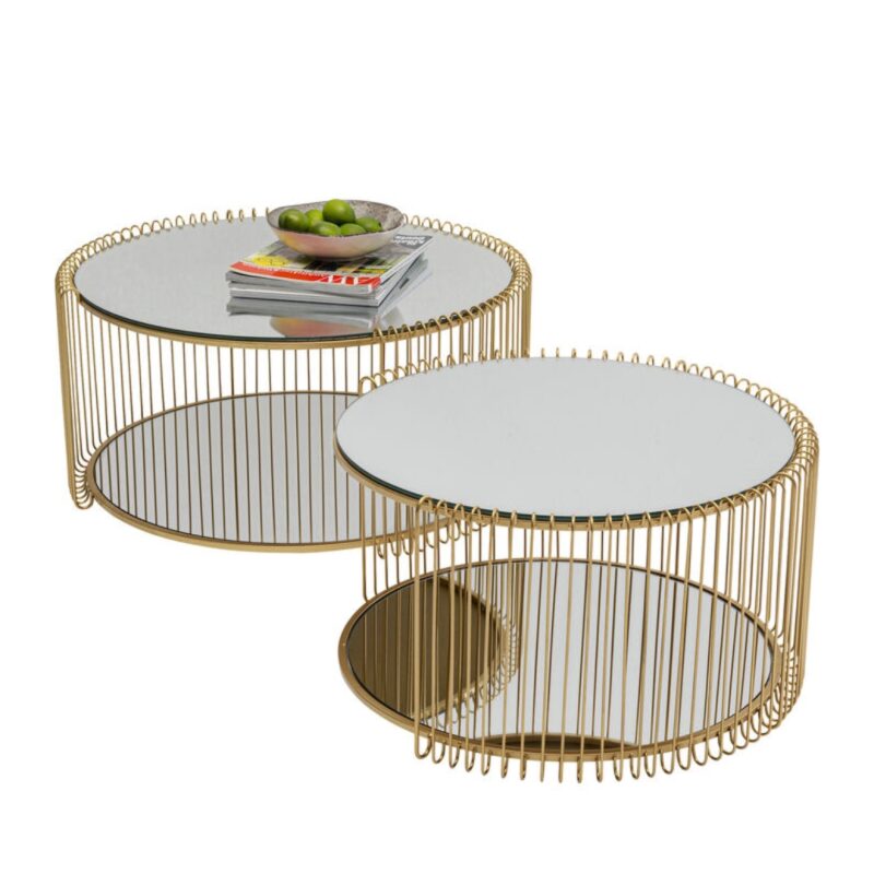 Kare Coffee Table Wire Double Brass 2 Set (5)