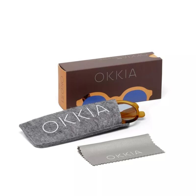 Okkia Sunglasses Lauro Round Havana Yellow Blue - Image 8