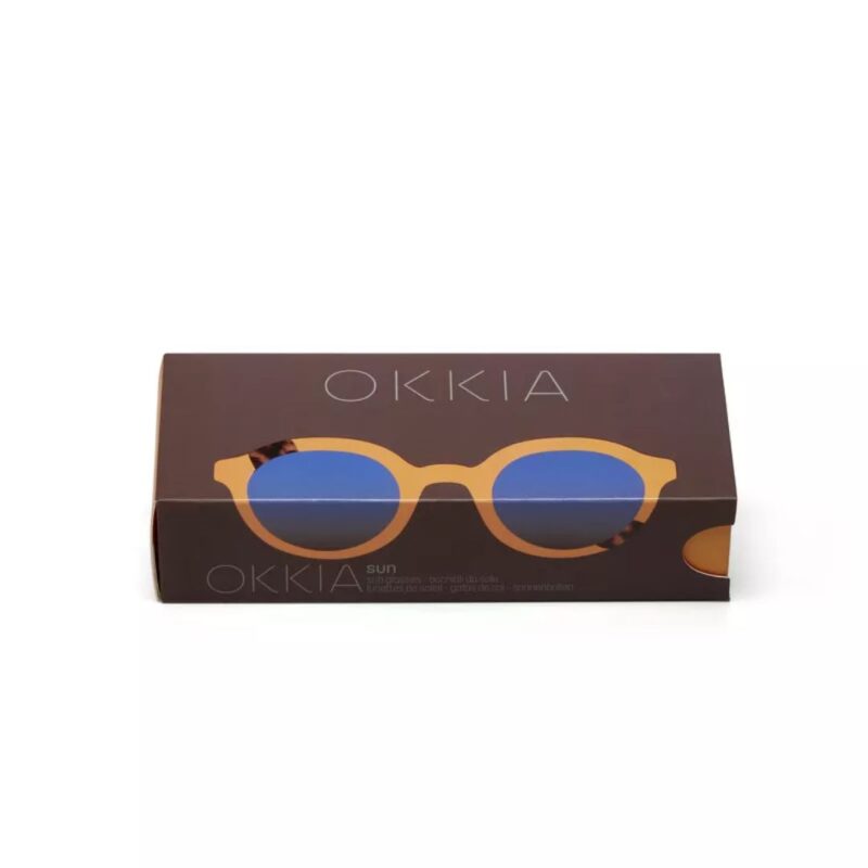 Okkia Sunglasses Lauro Round Havana Yellow Blue - Image 9