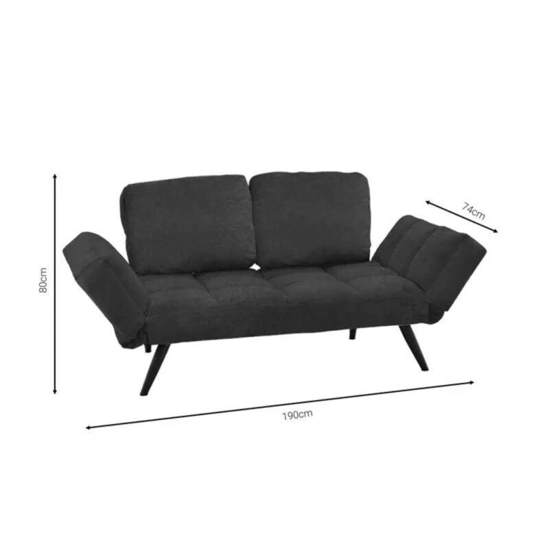 Sofa Jason Black 190x80x74cm