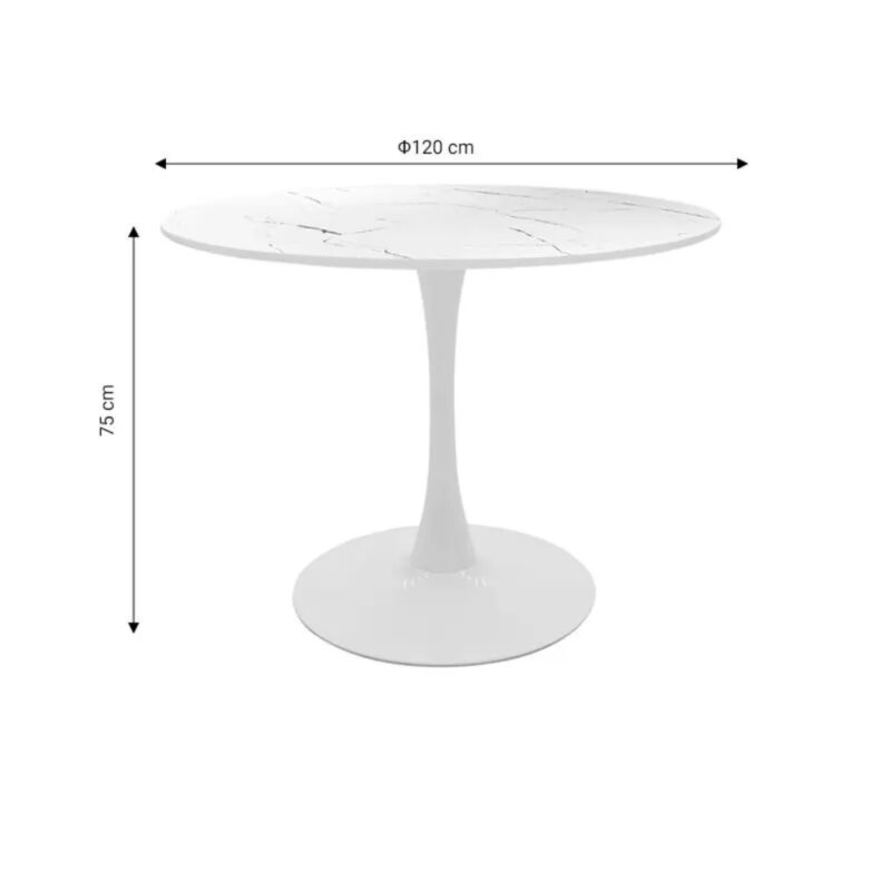 Table Dada Marble White ∅120x75cm