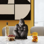 Deco Figure Monkey Gorilla Side Medium Black - Image 2