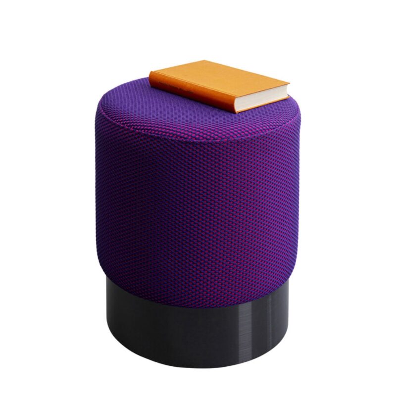 KARE Stool Jody Purple Mesh Black Ø35cm (2)