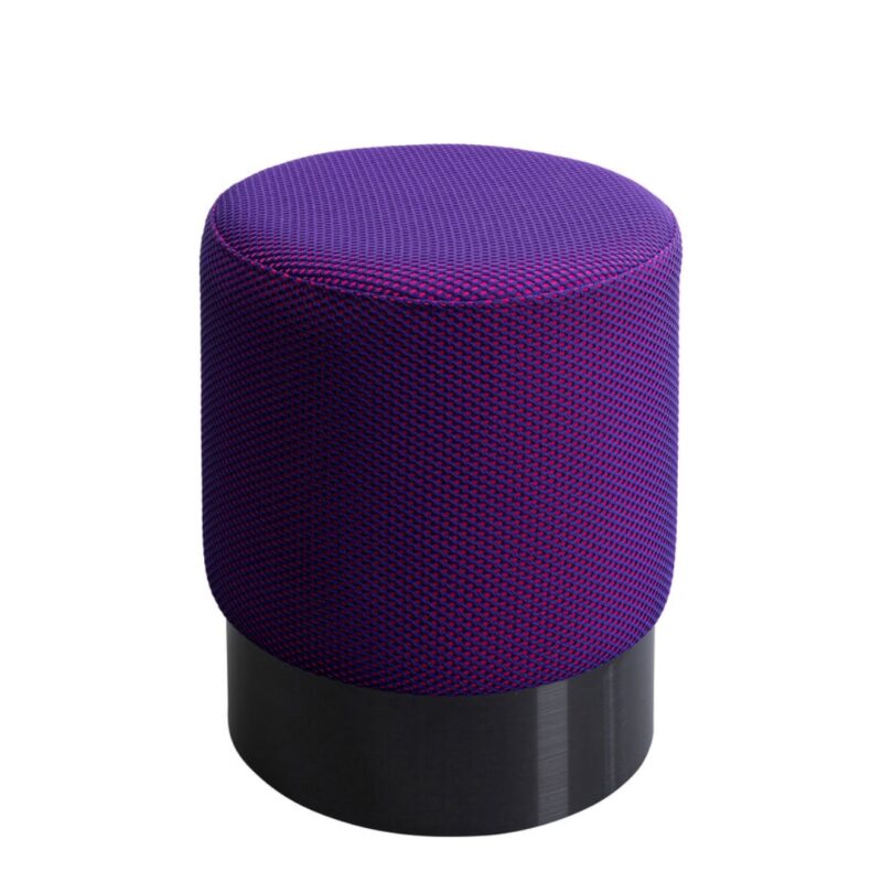 KARE Stool Jody Purple Mesh Black Ø35cm