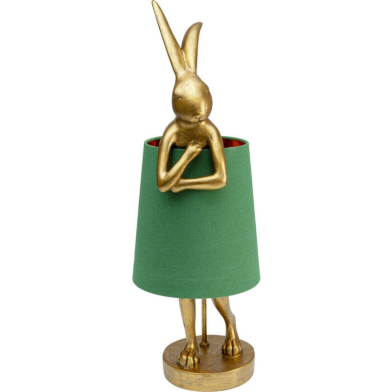Kare Table Lamp Animal Rabbit Gold Green 68cm (3)