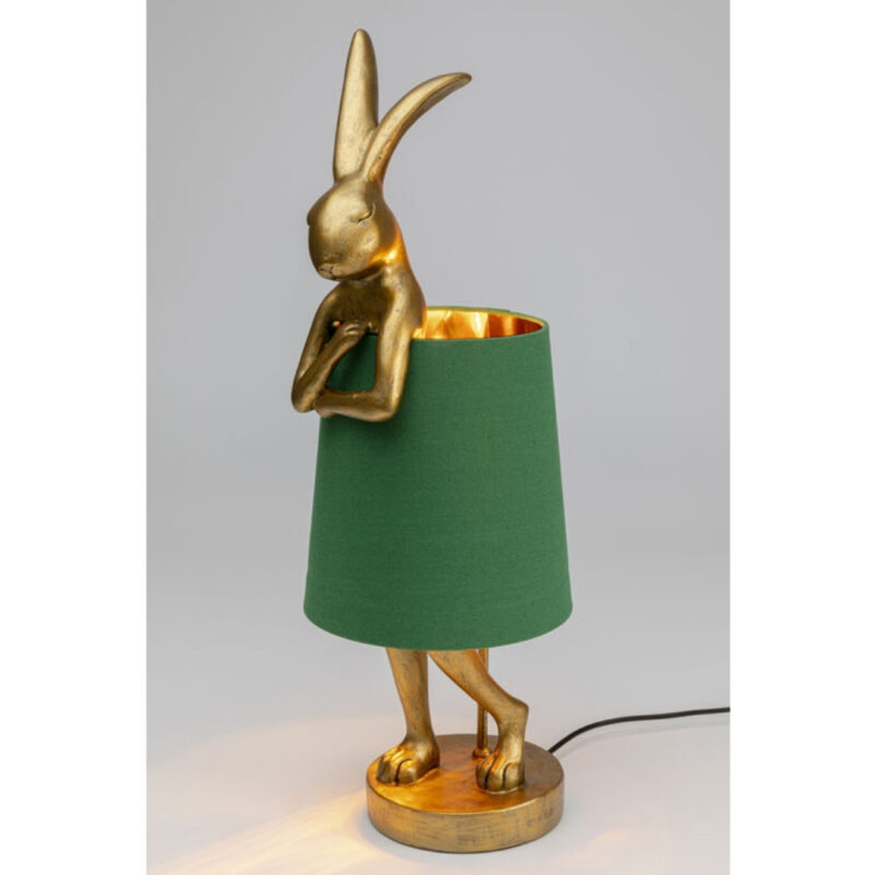 Kare Table Lamp Animal Rabbit Gold Green 68cm (4)